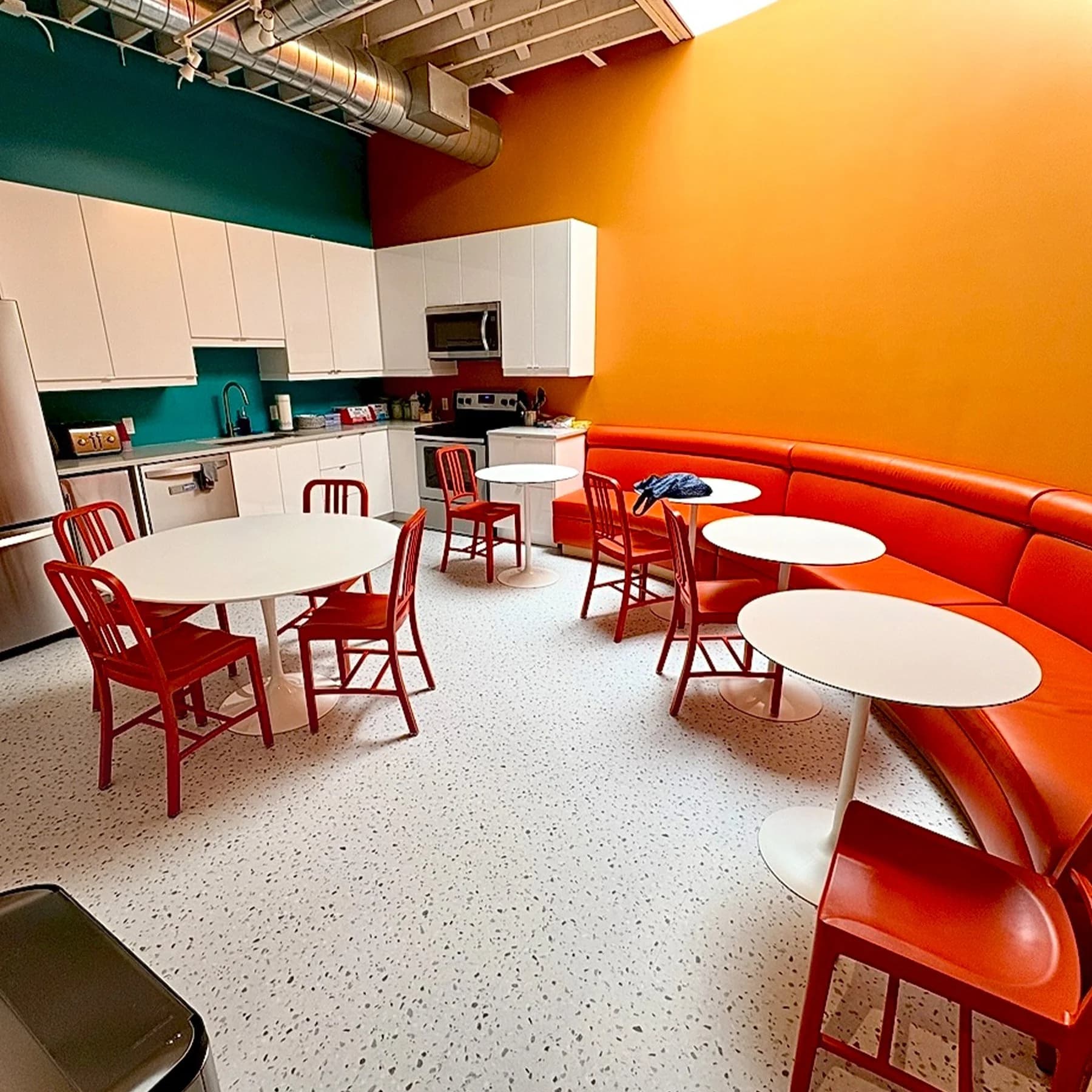 Company Cafeteria HRT flooring installation in Denver